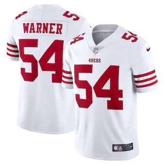 mens nike fred warner white san francisco 49ers vapor limit